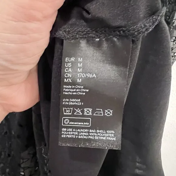 H&M HM Conscious Organza Kaftan DRESS Black BLOGGERS SOLD OUT STYLE Medium - Picture 8 of 11